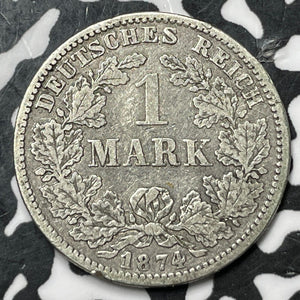 1874-E Germany 1 Mark Lot#D7958 Silver!