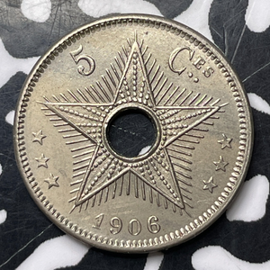 1906 Belgian Congo 5 Centimes Lot#MK208 Nice!