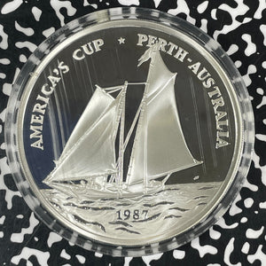 1987 Western Samoa Americas Cup $25 Dollars 5 Oz .999 Lot#B2581 Silver! Proof!