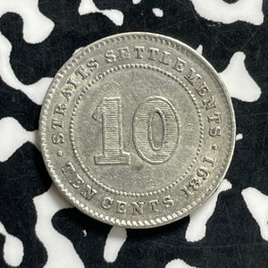 1891 Straits Settlements 10 Cents Lot#JM9952 Silver! Nice!