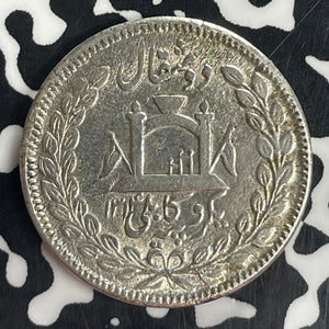 AH 1314 (1897) Afghanistan 1 Rupee Lot#T8171 Silver! Nice! KM#818