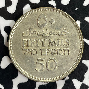 1935 Palestine 50 Mils Lot#C1093 Silver! Nice!