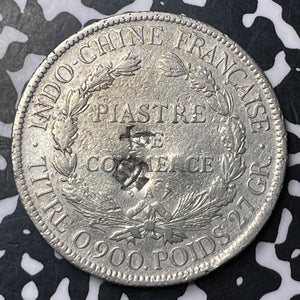 1897-A French Indo-China 1 Piastre Lot#MK157 Large Silver! Chopmarked