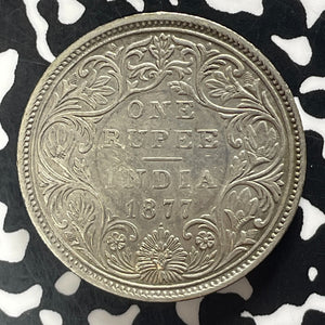1877 India 1 Rupee Lot#T5674 Silver!