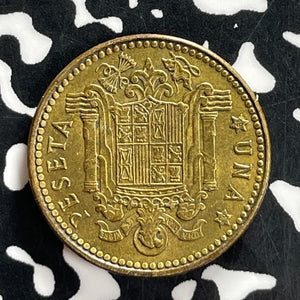 1953 (63) Spain 1 Peseta Lot#T7199 High Grade! Beautiful!