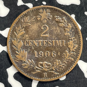 1906-R Italy 2 Centesimi Lot#C0744