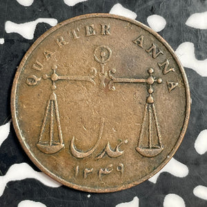1833 India Bombay Presidency 1/4 Anna Lot#T3170