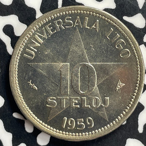 1959 Esperanto 10 Steloj Lot#T7061 High Grade! Beautiful! KM#X5