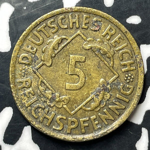 1925-J Germany 5 Pfennig (3 Available) (1 Coin Only)