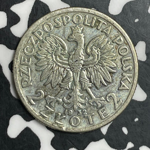 1932 Poland 2 Zlote Lot#T6731 Silver!
