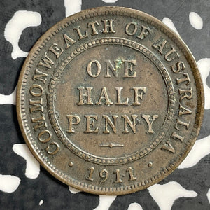 1911 Australia 1/2 Penny Half Penny Lot#E7341