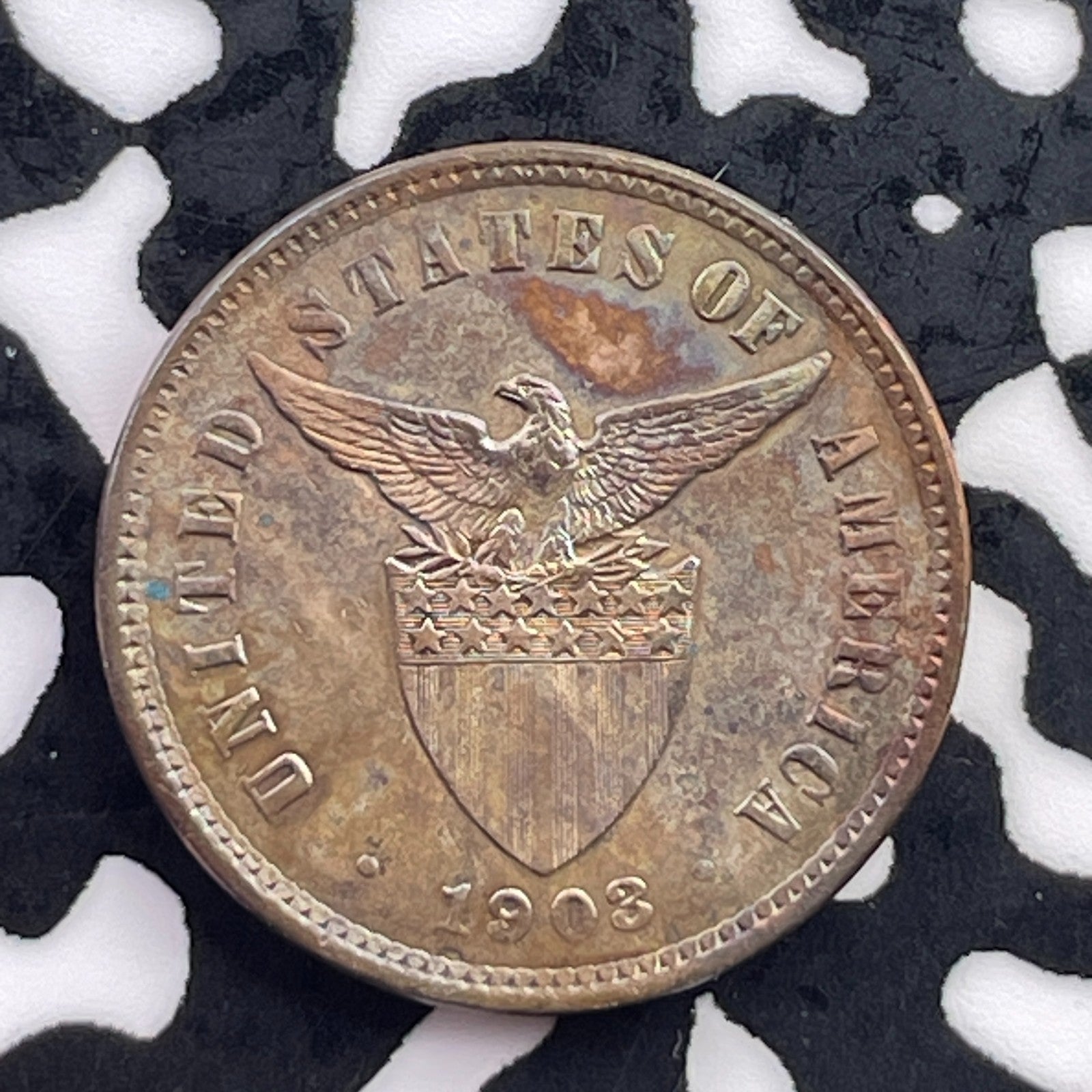 1903 U.S. Philippines 1/2 Centavo Half Centavo Lot#C5678 High Grade! Beautiful!