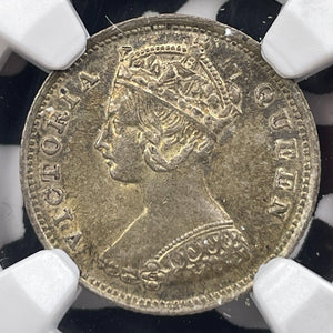 1901 Hong Kong 10 Cents NGC MS62 Lot#G9110 Silver! Nice UNC!