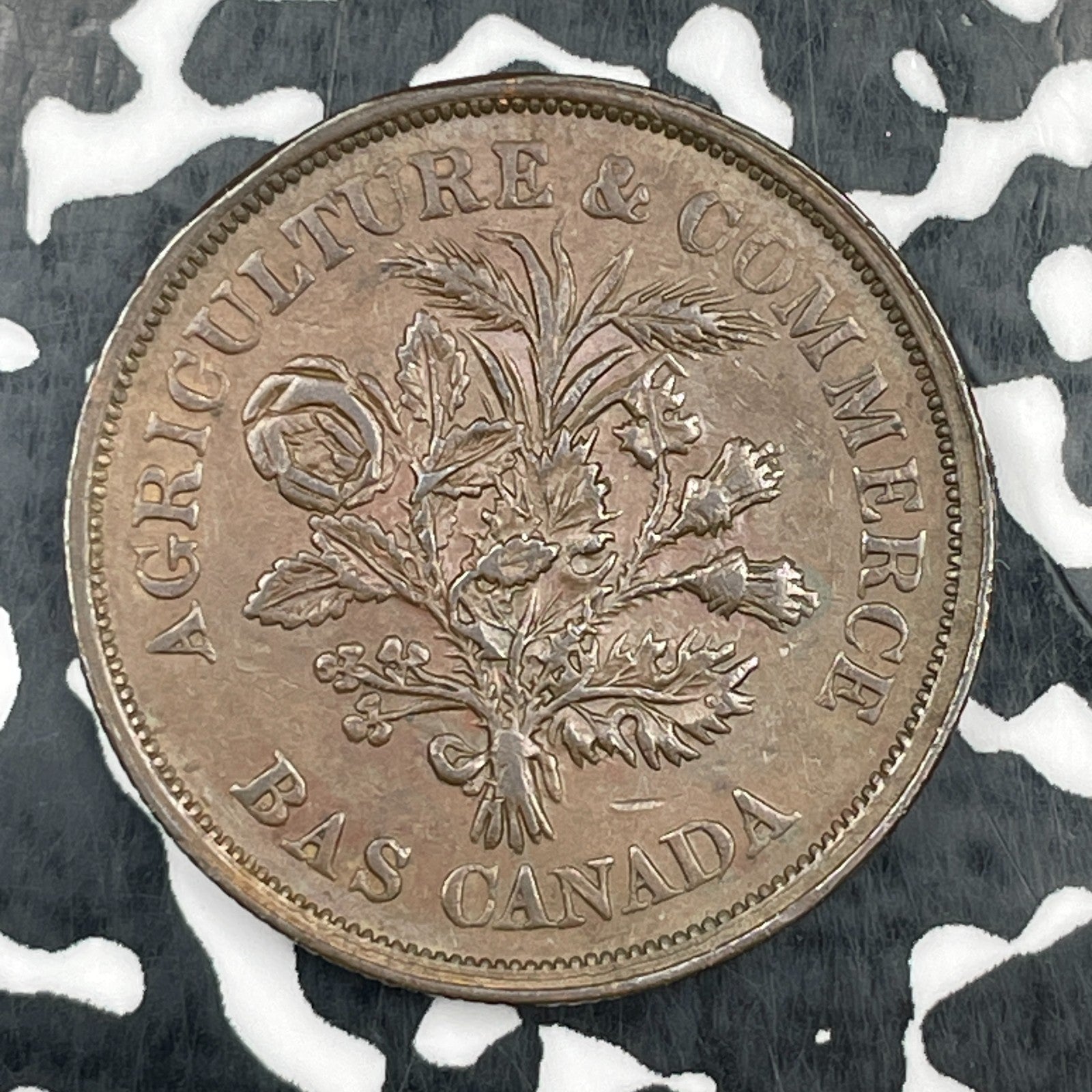 (1838) Lower Canada Bouquet Sou Token Lot#N0978 Nice! LC-5A3