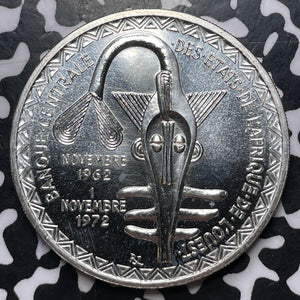1972 Western African States Monetary Union 500 Francs Lot#MK225 Silver!