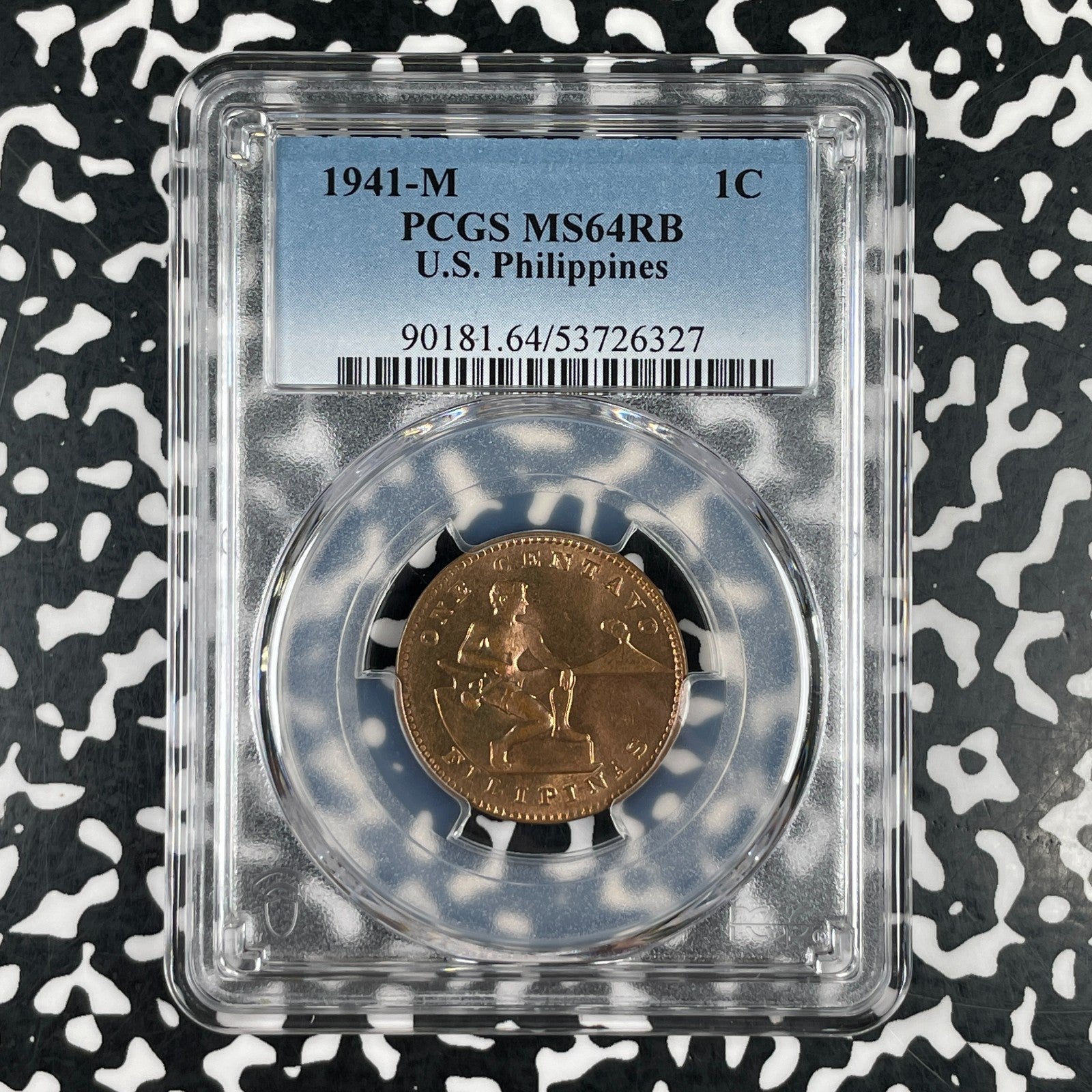 1941-M U.S. Philippines 1 Centavo PCGS MS64RB Lot#G3869 Choice UNC!