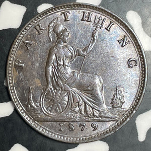 1879 Great Britain Farthing Lot#T3601 High Grade! Beautiful!