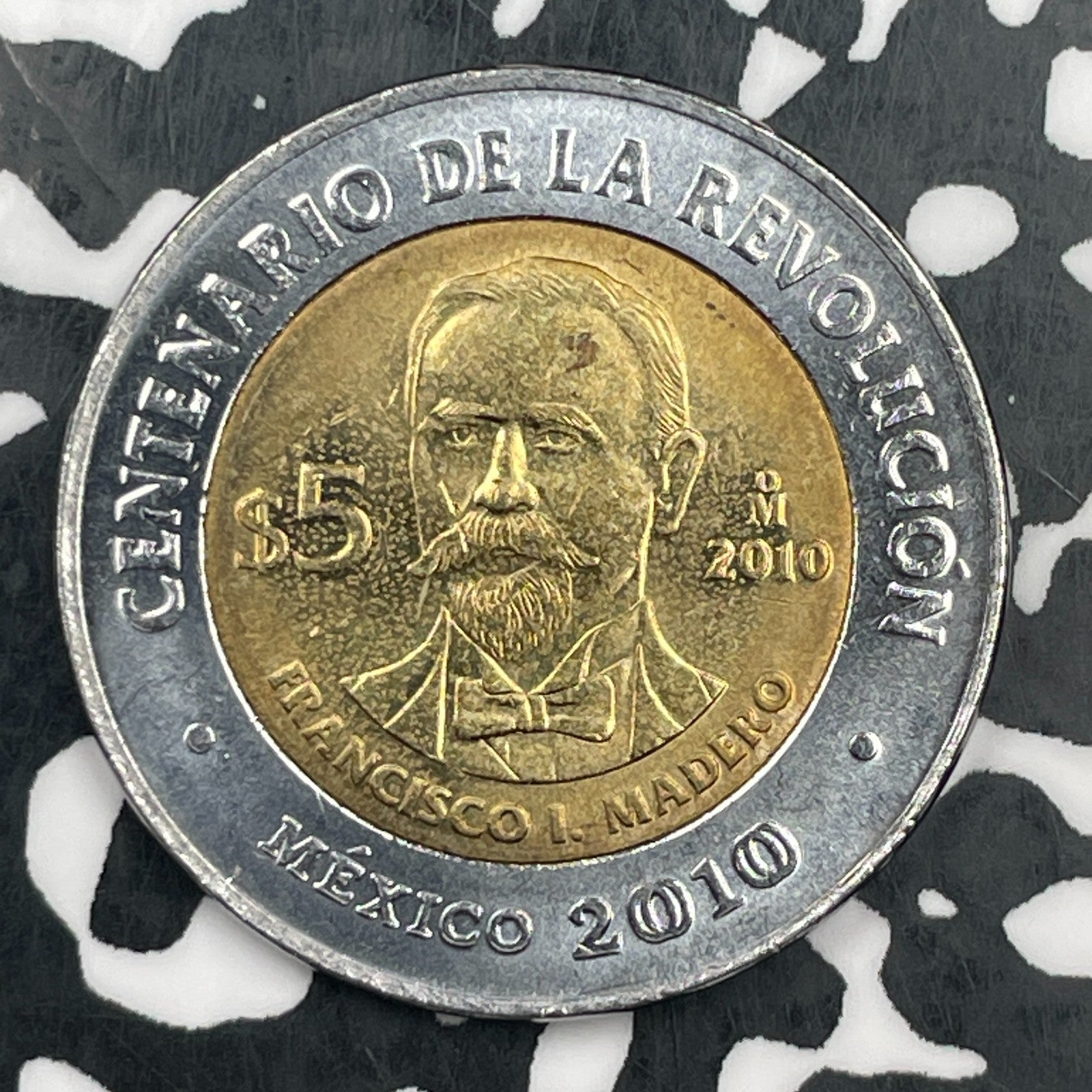 2010 Mexico 5 Pesos Lot#F9652 High Grade! Beautiful! Revolution Centennial