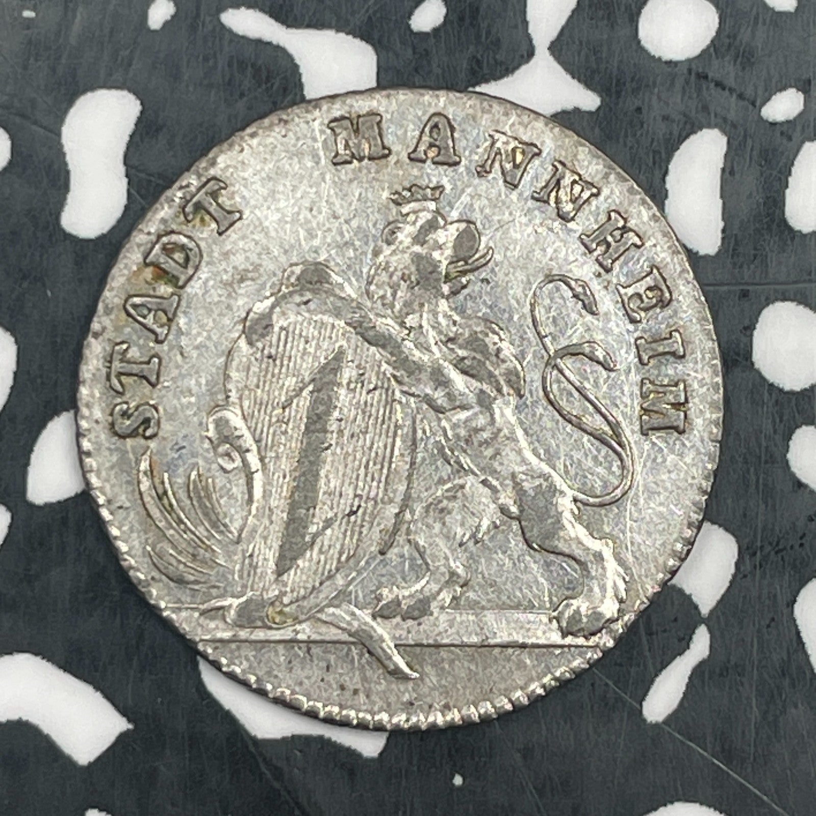 1792 Germany Pfalz Karl Theodor Pattern 1 Ducat Lot#JM2362 Silver! KM#Pn32