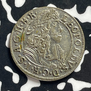 1689 Austria 3 Kreuzer Lot#JM0046 Silver! Nice!