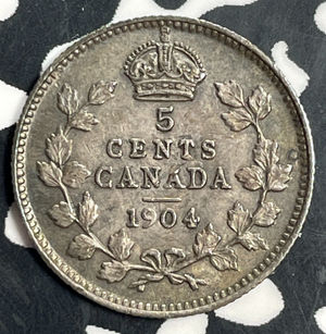 1904 Canada 5 Cents Lot#T0704 Silver! Nice!