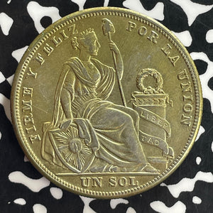 1925 Peru 1 Sol Lot#C0981 Large Silver!