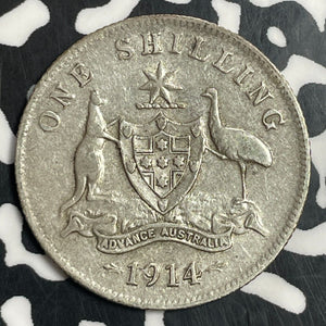 1914 Australia 1 Shilling Lot#T0443 Silver!