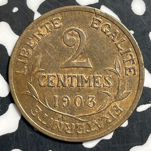 1903 France 2 Centimes Lot#T1384 High Grade! Beautiful!