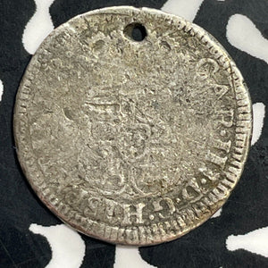 1769-Mo Mexico 1/2 Real Half Real Lot#T0085 Silver! Holed