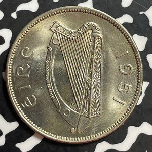 1951 Ireland 1/2 Crown Half Crown Lot#T1201 High Grade! Beautiful!