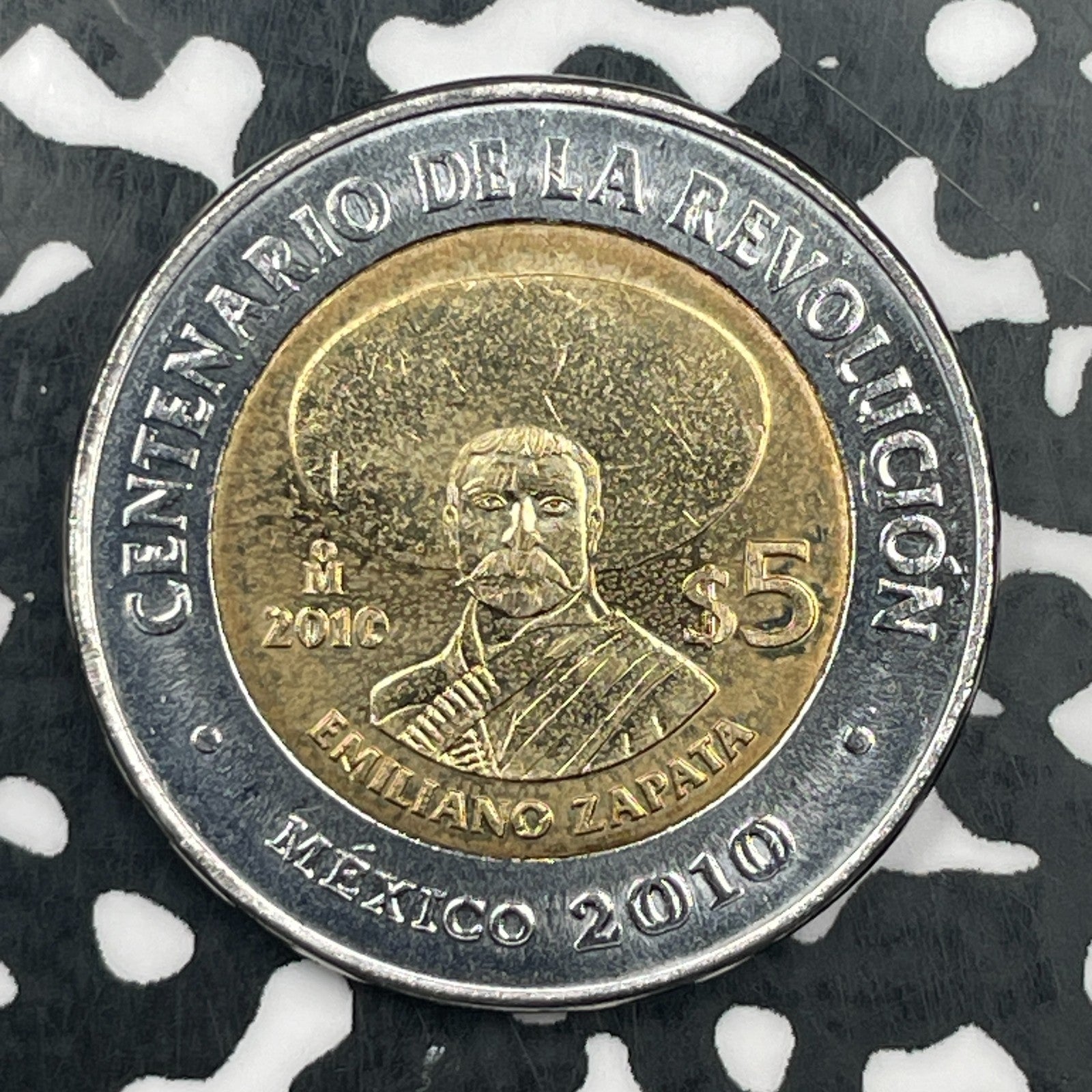 2010 Mexico 5 Pesos Lot#F9653 High Grade! Beautiful! Revolution Centennial