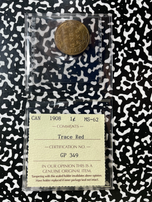 1908 Canada Large Cent ICCS MS62 Lot#OV1596 Nice UNC!
