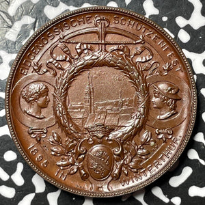 1895 Switzerland Winterthur Shooting Festival Medal Lot#JM6962 Richter-1756D