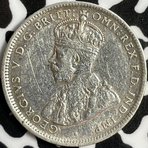 1920-M Australia 1 Shilling Lot#E0602 Silver! Old Cleaning