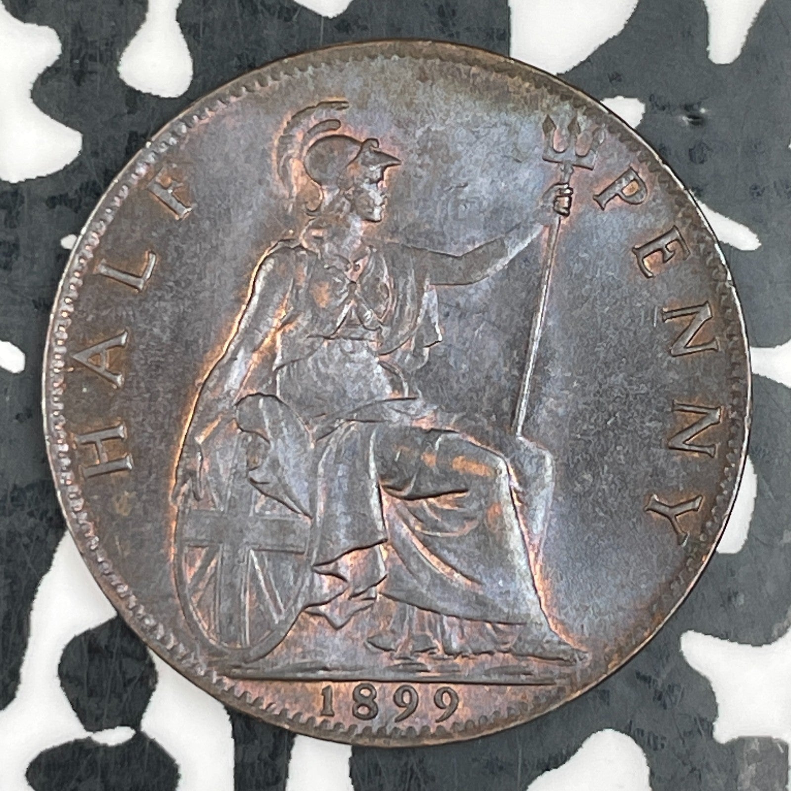 1899 Great Britain 1/2 Penny Half Penny Lot#F3385 Nice!