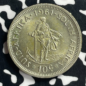 1961 South Africa 10 Cents Lot#T6860 Silver! High Grade! Beautiful!