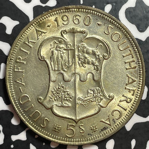 1960 South Africa 5 Shilling Lot#T1188 Large Silver Coin! High Grade! Beautiful!