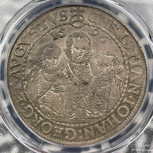 1596-HB Germany Saxony 3 Brothers 1 Thaler PCGS XF45 Lot#G9345 Silver!