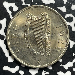 1959 Ireland 1/2 Crown Half Crown Lot#C0636 High Grade! Beautiful!