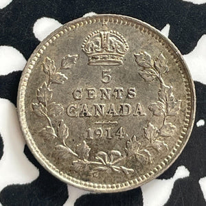 1914 Canada 5 Cents Lot#T7704 Silver! High Grade! Beautiful!