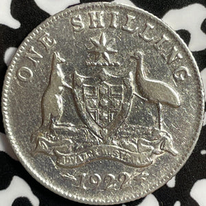 1922 Australia 1 Shilling Lot#E0555 Silver! Cleaned