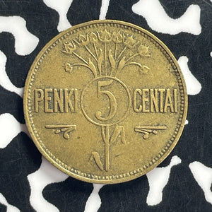1923 Lithuania 5 Centai Lot#T9203