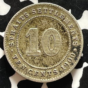 1900 Straits Settlements 10 Cents Lot#T4886 Silver!