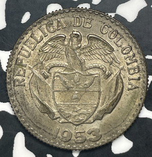 1953-B Colombia 20 Centavos Lot#C0361