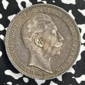 1910-A Germany Prussia 3 Mark Lot#C0160 Silver!