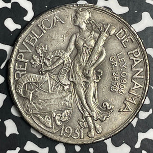 1931 Panama 1 Balboa Lot#T0799 Large Silver Coin!