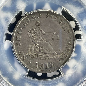 1812 G.B. Nottinghamshire Mansfield 1 Shilling Token PCGS MS63 Lot#G769 Silver!