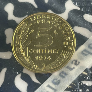 1974 France 9x Coin Mint Set Lot#B2398 Including Silver! With Case & C.O.A.