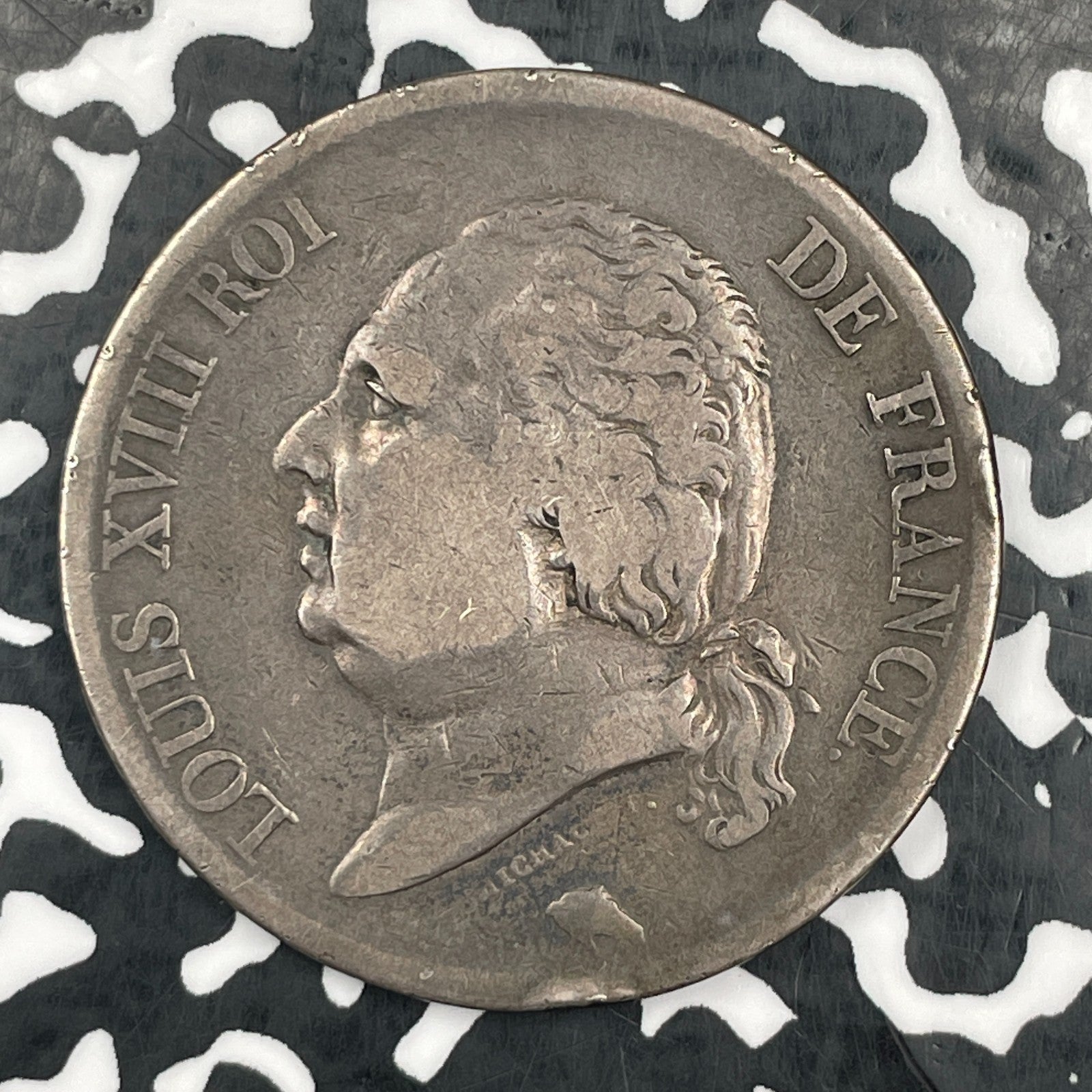 1822-B France 5 Francs Lot#JM2092 Large Silver! Low Mintage