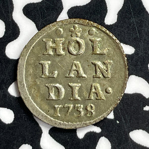 1738 Netherlands Holland 1 Stuiver Lot#JM9765 Silver! High Grade! KM#91